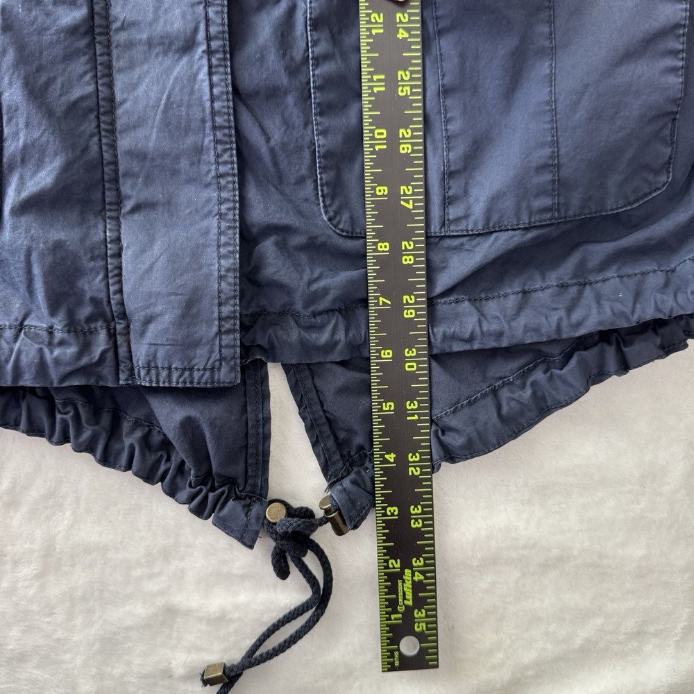 Levis Utility Jacket Woman Large Navy Hooded Zip Button Hiking Removable Hood - Picture 12 of 16